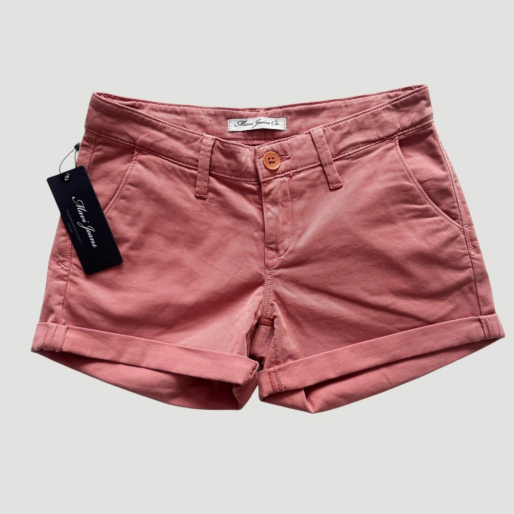 Mavi Vienna Cuffed Chino Shorts Women Size 26 NWT Dusty Rose preppy soft‎ girl